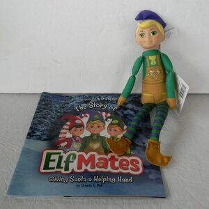 NWT ELF MATES "TOY MAKER" BLONDE HAIR GREEN EYES & ELF MATES BOOK